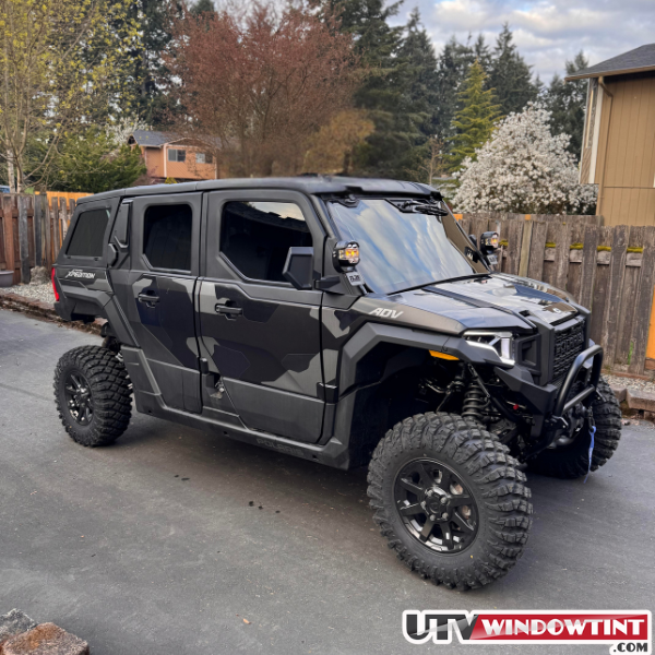 Polaris Xpedition ADV5 window tint installed — 2024+ 4-door + bed cap