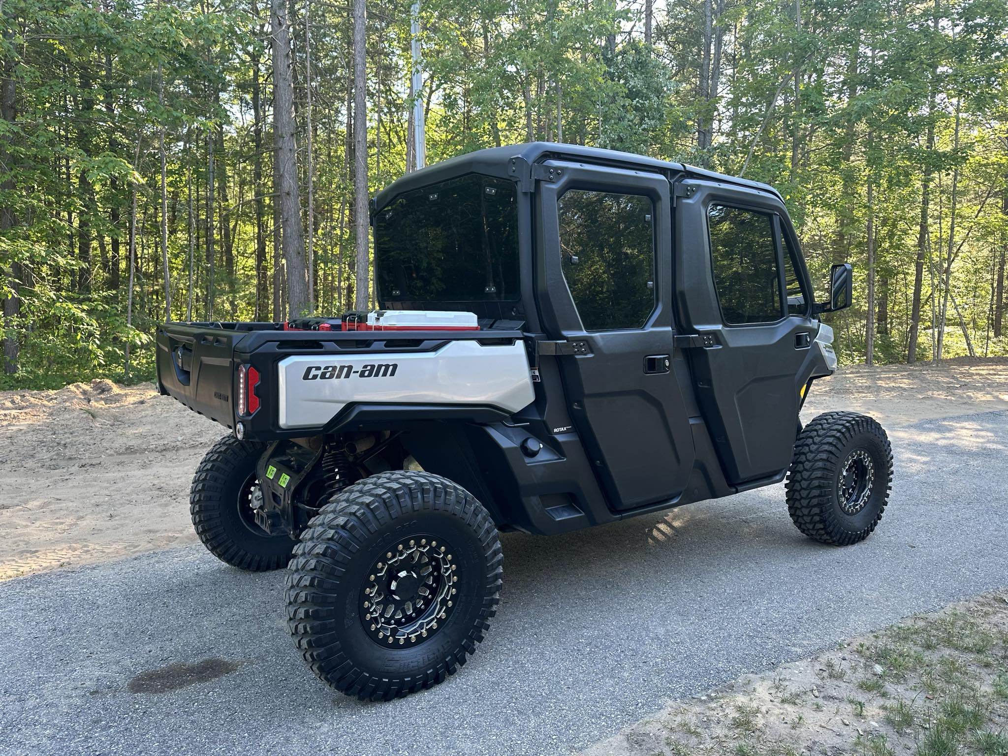 Pre-cut Can-Am Defender Crew 2020-2022 tint kit — all pieces laid out
