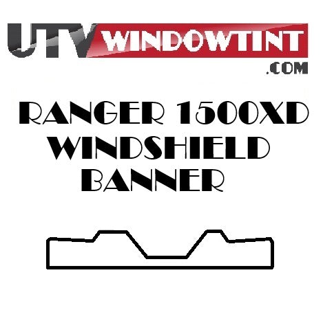Polaris Ranger XD 1500 windshield banner tint installed — 2024+ top strip