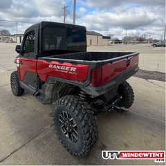 Pre-cut Ranger 1500 XD tint kit — all window pieces laid out, 2024-current