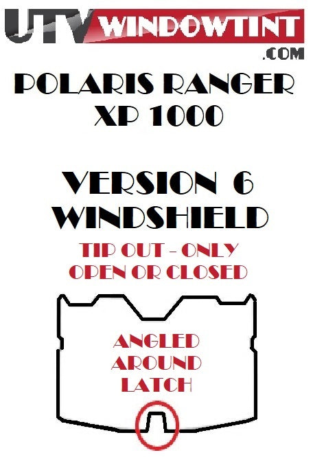 Polaris Ranger 1000 XP tip-out windshield tint installed — version 6, 2018+