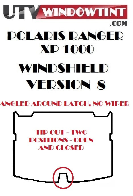 Polaris Ranger 1000 XP tip-out windshield tint installed — version 8, 2018+