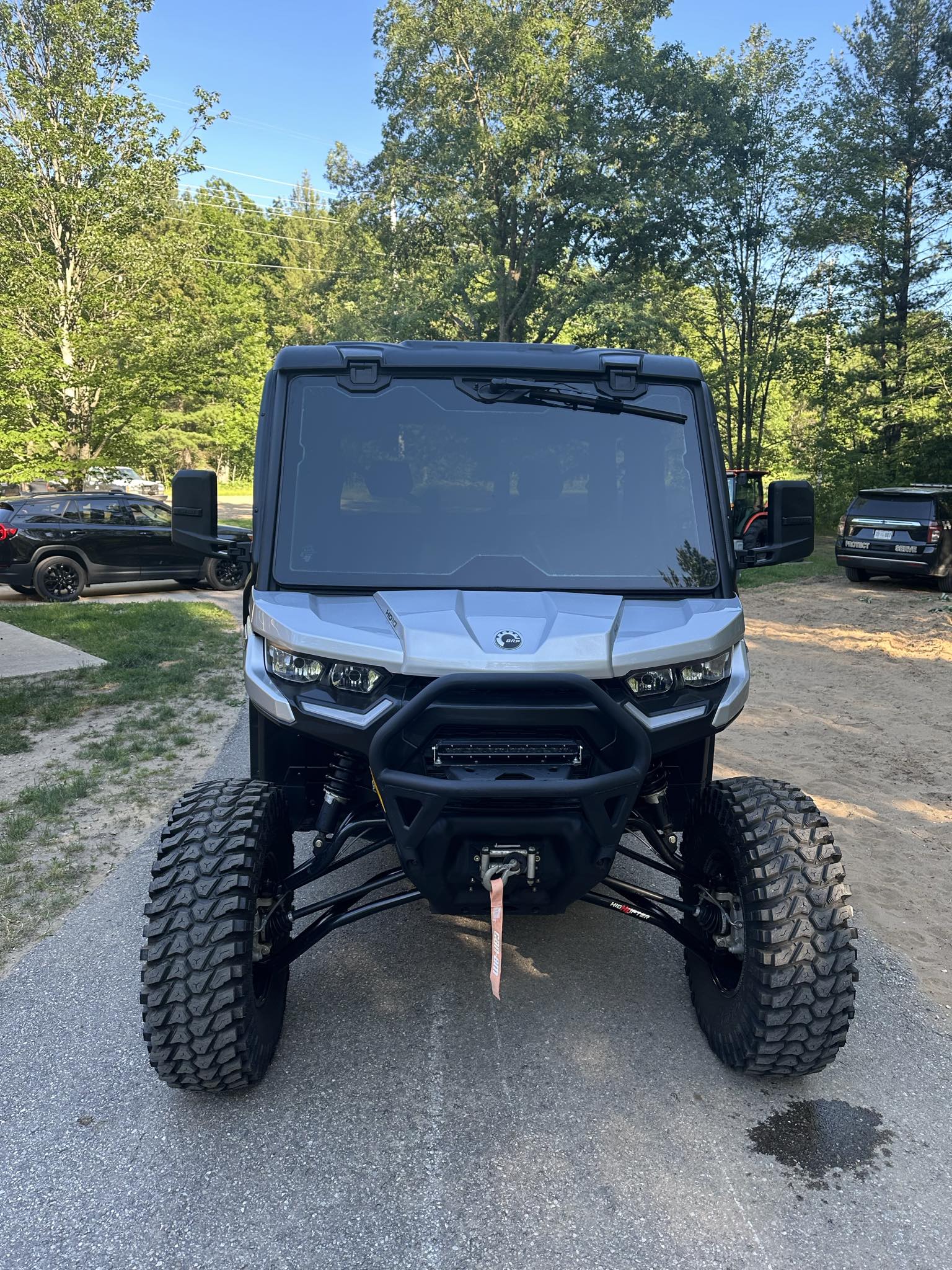Can-Am Defender Crew 2020-2022 window tint — driver side door close-up