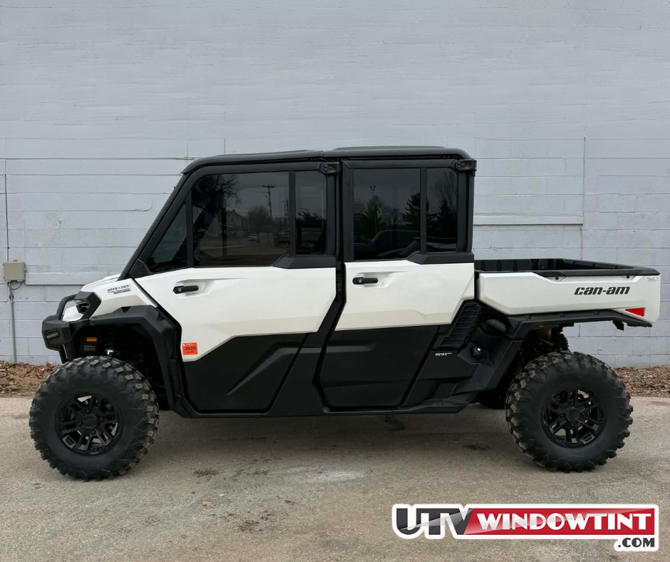 Pre-cut 2025 Can-Am Defender Crew front match tint kit — film pieces
