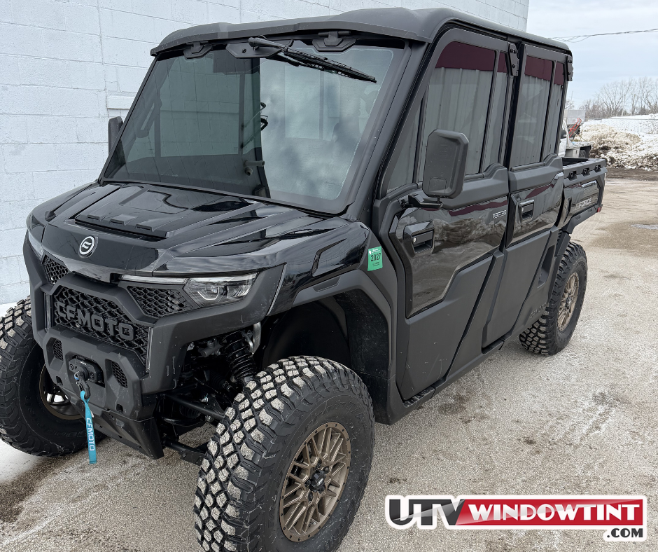 Pre-cut CFMOTO U10 windshield tint — film piece precision cut