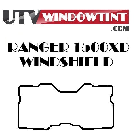 Pre-cut Ranger XD 1500 full windshield tint — film piece laid flat