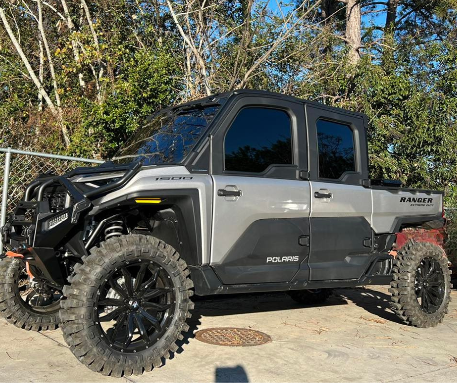Polaris Ranger 1500 XD Crew window tint installed — 2024+ 4-door UTV