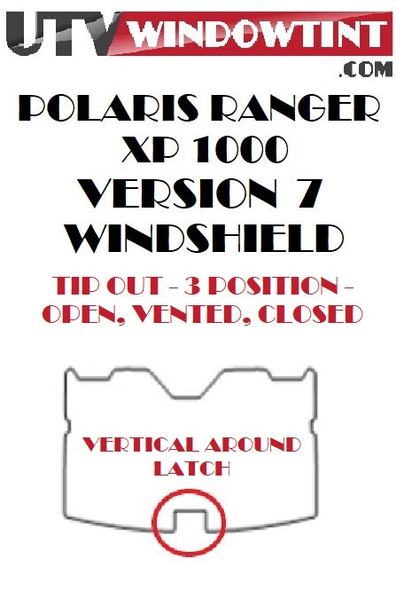 Polaris Ranger 1000 XP tip-out windshield tint installed — version 7, 2018+