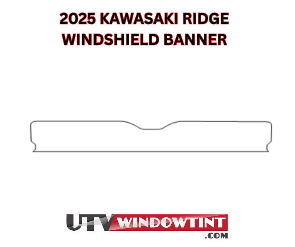 Pre-cut Kawasaki Ridge windshield banner tint — precision film piece