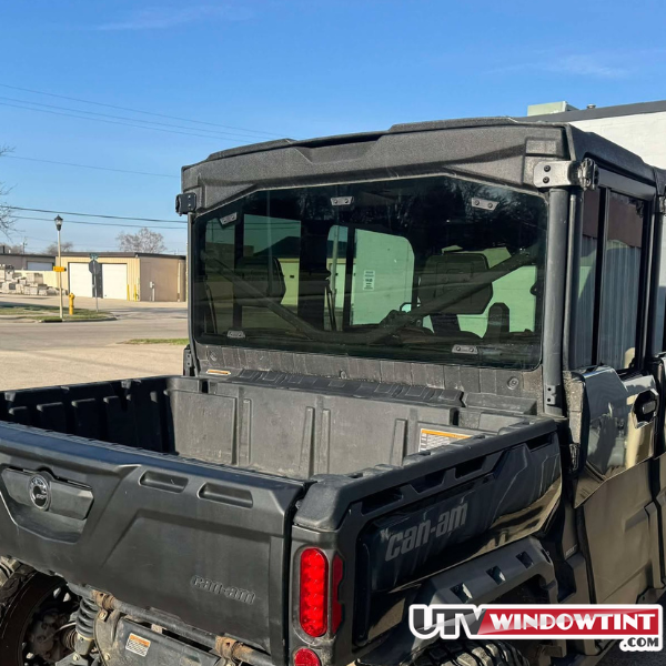 Can-Am Defender HD10/HD11 rear panel tint installed — main view