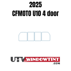 Pre-cut CFMOTO U10XL tint kit — ceramic film, 4-door UTV