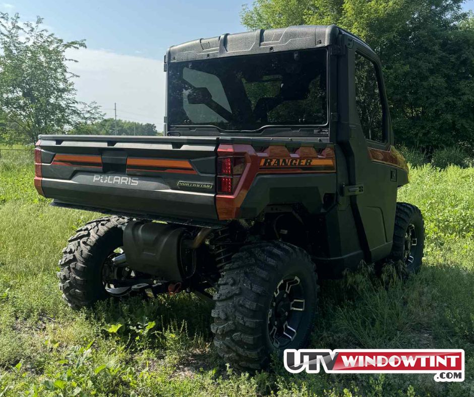 Pre-cut Ranger 1000 XP tint kit — individual window pieces detail