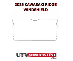 Kawasaki Ridge windshield tint — close-up VLT and film quality