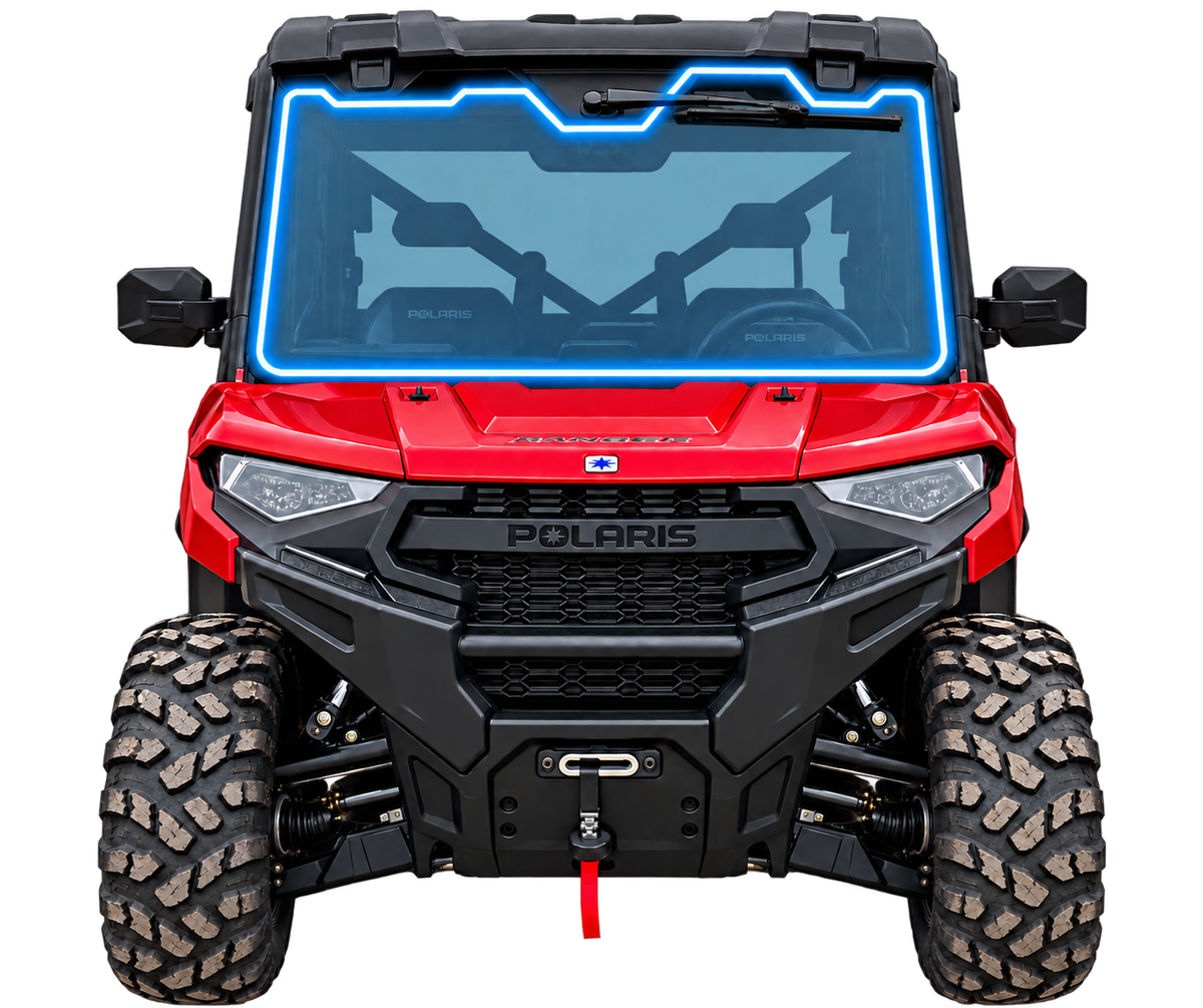 Polaris Ranger 1000 windshield protection film pre-cut 8 mil clear film kit for 2-door and Crew UTV models