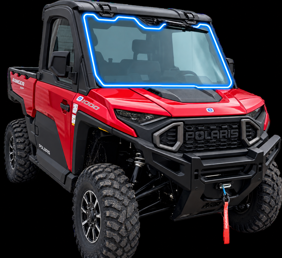 Polaris Ranger XD 1500 windshield protection film pre-cut 8 mil clear film kit for 2-door and Crew UTV models