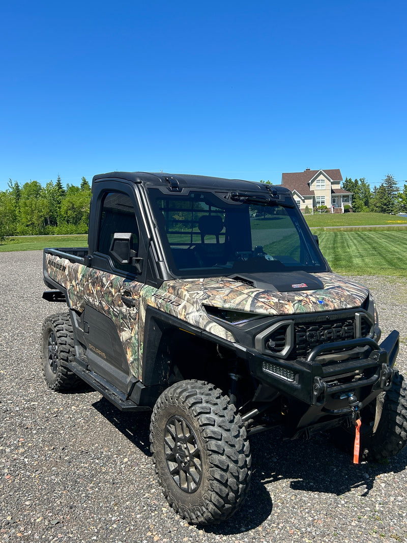 Polaris Ranger 1500 XD window tint — driver side door close-up