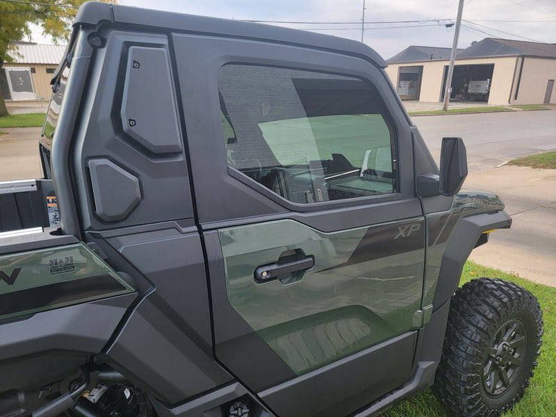 Polaris Xpedition XP window tint — driver side door close-up