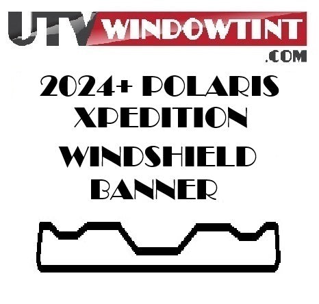 Pre-cut Polaris Xpedition windshield banner tint — film piece laid flat