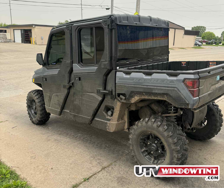 Pre-cut Polaris Ranger 1000 XP Crew tint kit — all pieces, 4-door