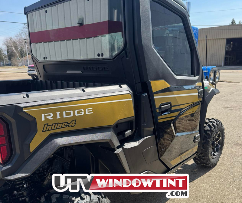 Kawasaki Ridge window tint — carbon vs ceramic film comparison