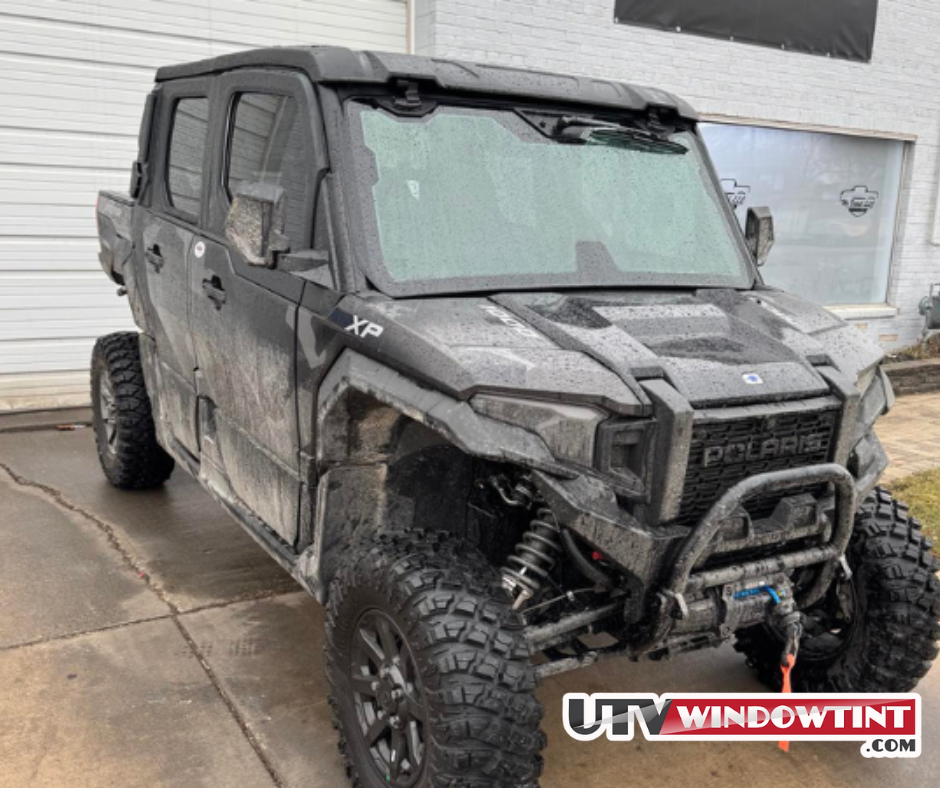 Polaris Xpedition XP5 window tint installed — 4-door UTV main shot