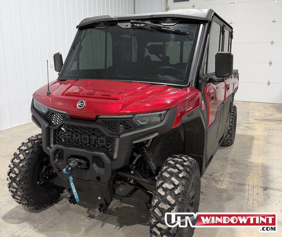 CFMOTO U10 full windshield tint installed — showing clarity and coverage