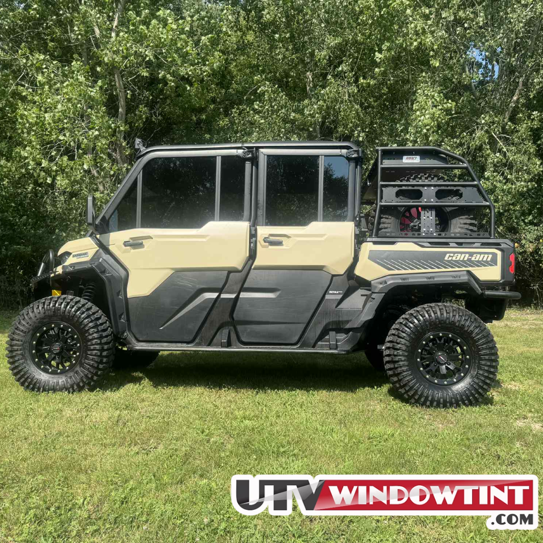 Pre-cut Can-Am Defender Crew HD10 tint kit — all pieces, 4-door