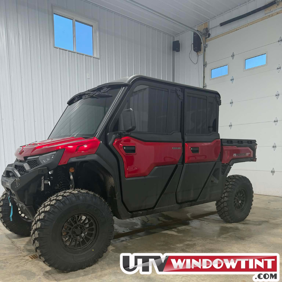 CFMOTO U10XL tint packaging — precision-cut pieces labeled by window