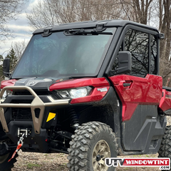 Pre-cut Can-Am Defender HD10 windshield tint — film piece laid flat