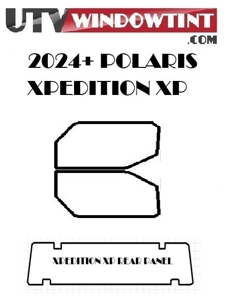 Pre-cut Polaris Xpedition XP tint kit — all pieces laid out, 2-door