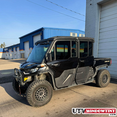 Can-Am Defender Crew HD10 window tint — passenger side view installed